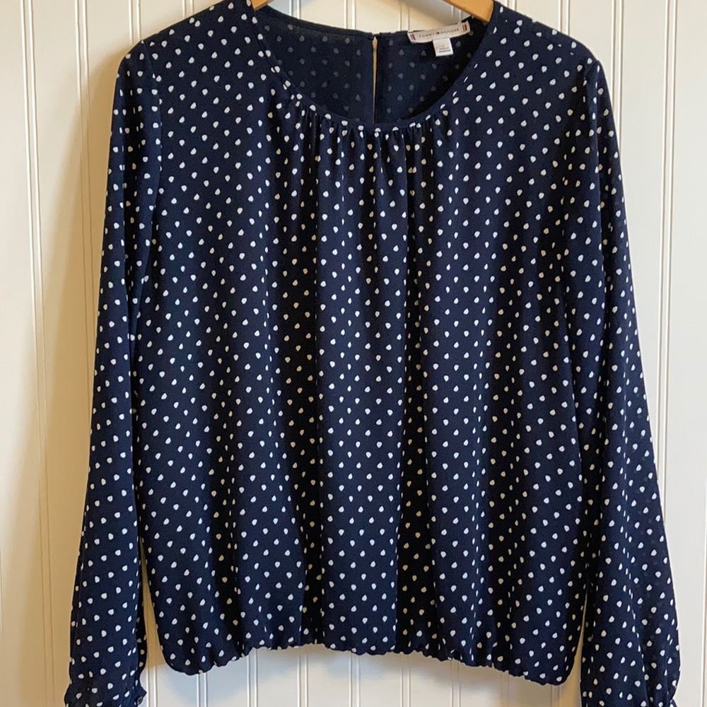 Tommy Hilfiger Navy dotted top